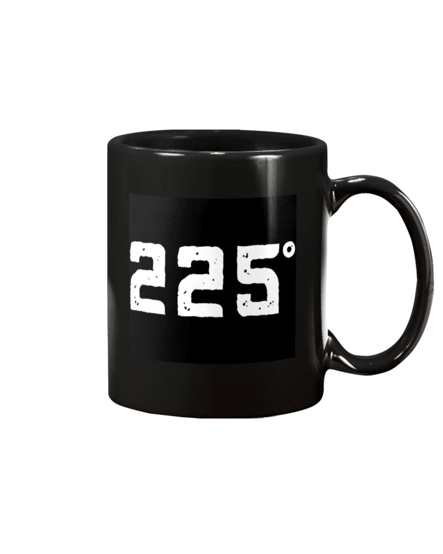 225 Degrees Fahrenheit Mug Apparel Fuel 15oz, Black Black 15Oz