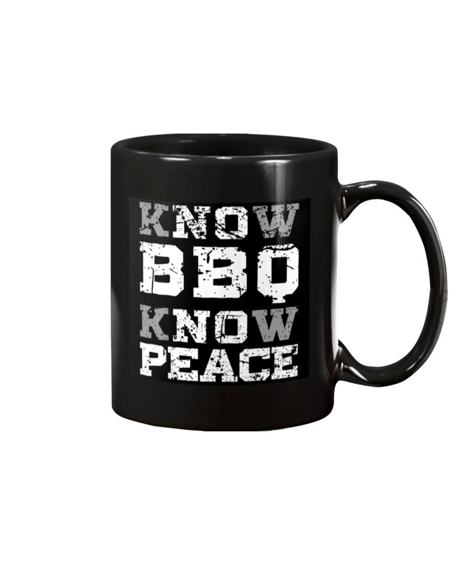 Know BBQ Know Peace Mug Drinkware Fuel 15oz, Black Black 