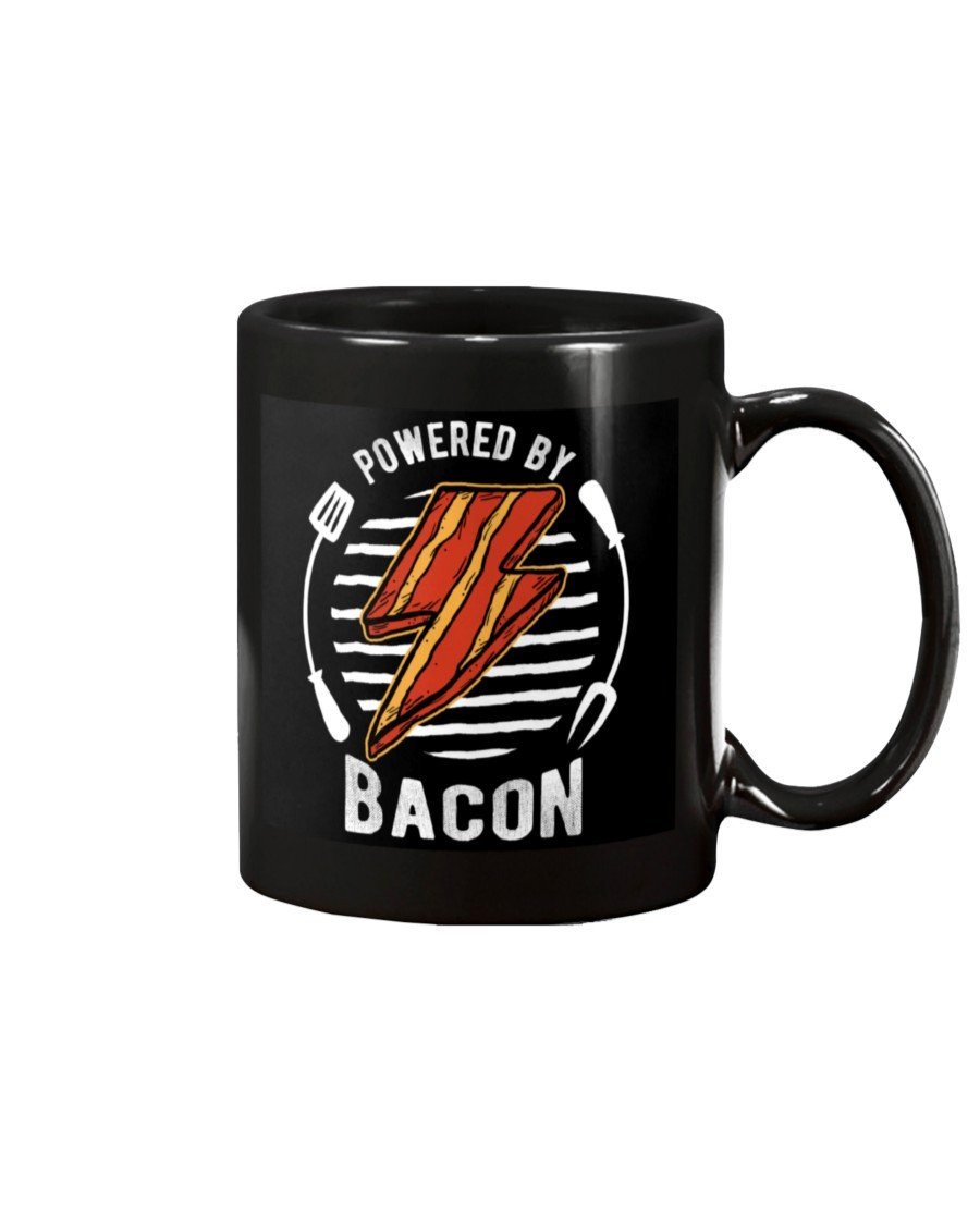 Powered By Bacon Mug Drinkware Fuel 15oz, Black Black 