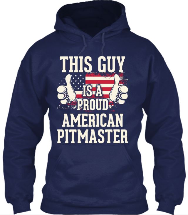 Proud American BBQ Pitmaster Hoodie Hoodies ILGM Medium Navy Blue 