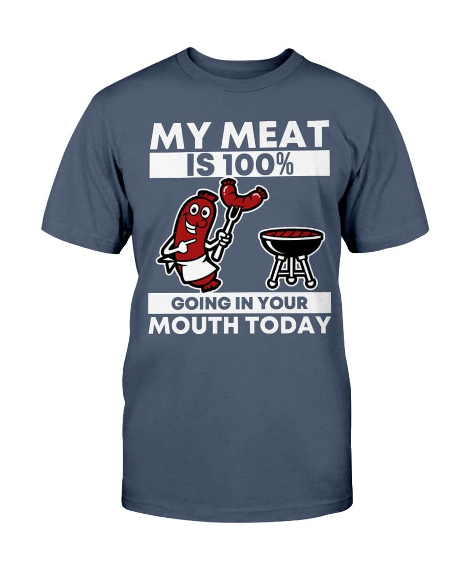 0072 - My meat is 100 going in your mouth today Apparel Fuel White Navy S