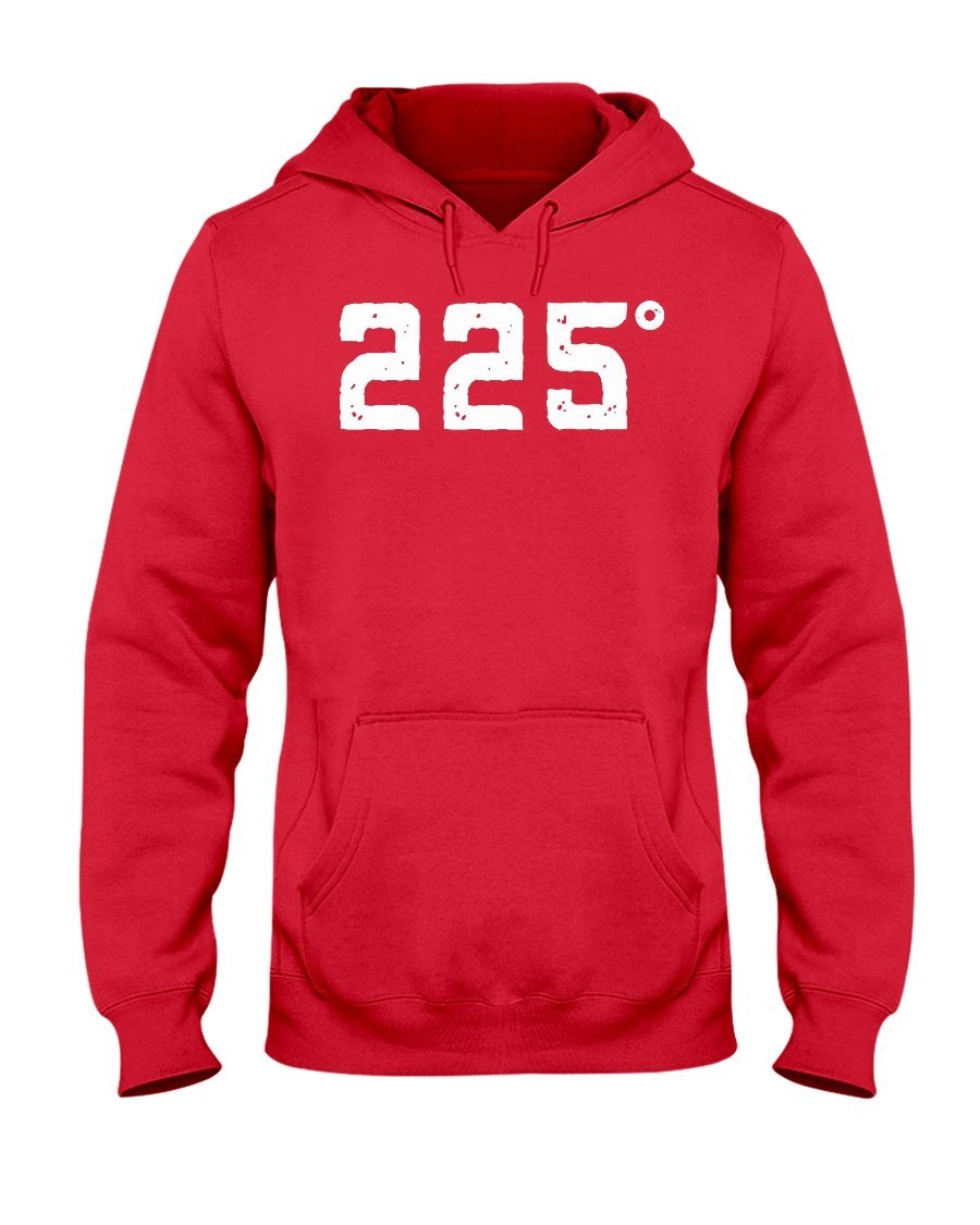 225 Degrees Fahrenheit Apparel Fuel Dark Colored Hoodie Red S
