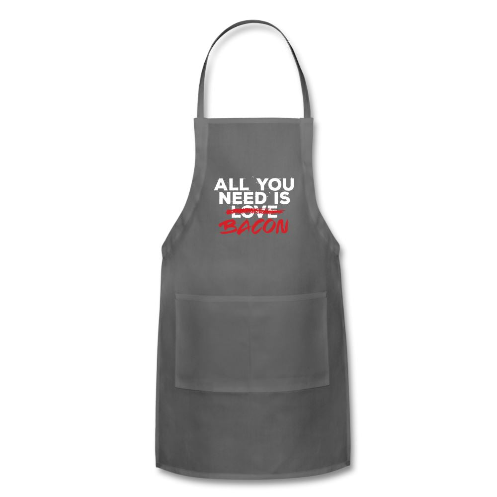 All You Need Is Bacon Apron Adjustable Apron | Spreadshirt 1186 SPOD Charcoal 