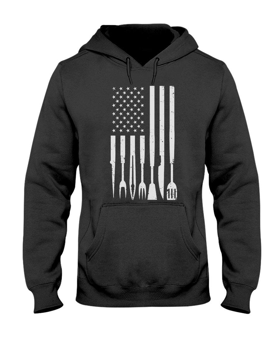American BBQ Tools Apparel Fuel Dark Colored Hoodie Black S
