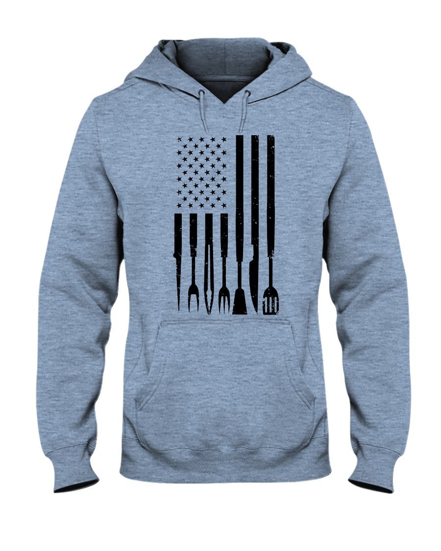 American BBQ Tools Apparel Fuel Light Colored Hoodie Light Blue S