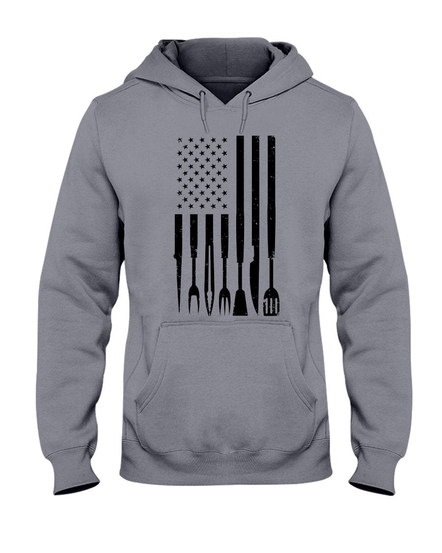 American BBQ Tools Apparel Fuel Light Colored Hoodie Sports Grey S