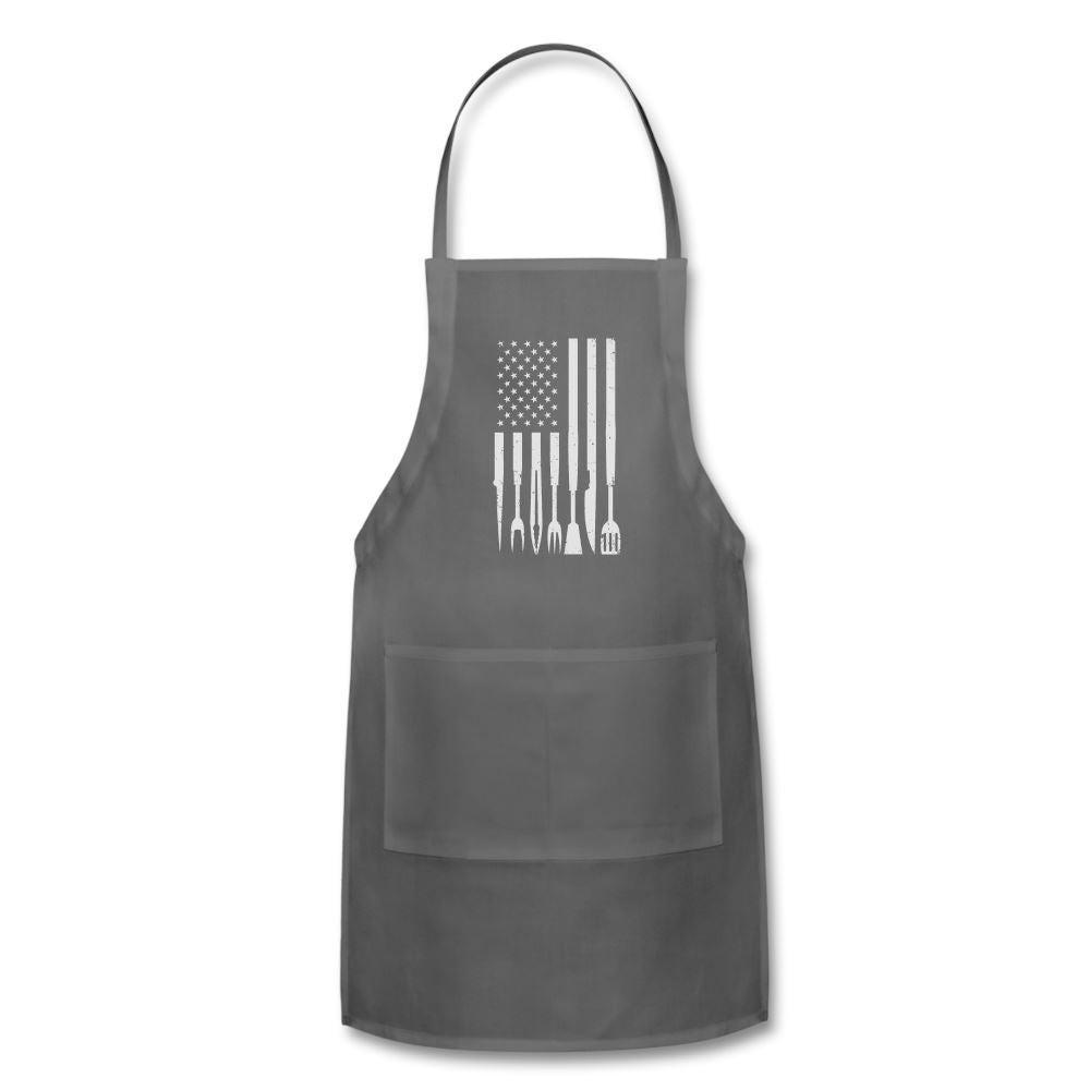American BBQ Tools Apron Adjustable Apron | Spreadshirt 1186 SPOD Charcoal 