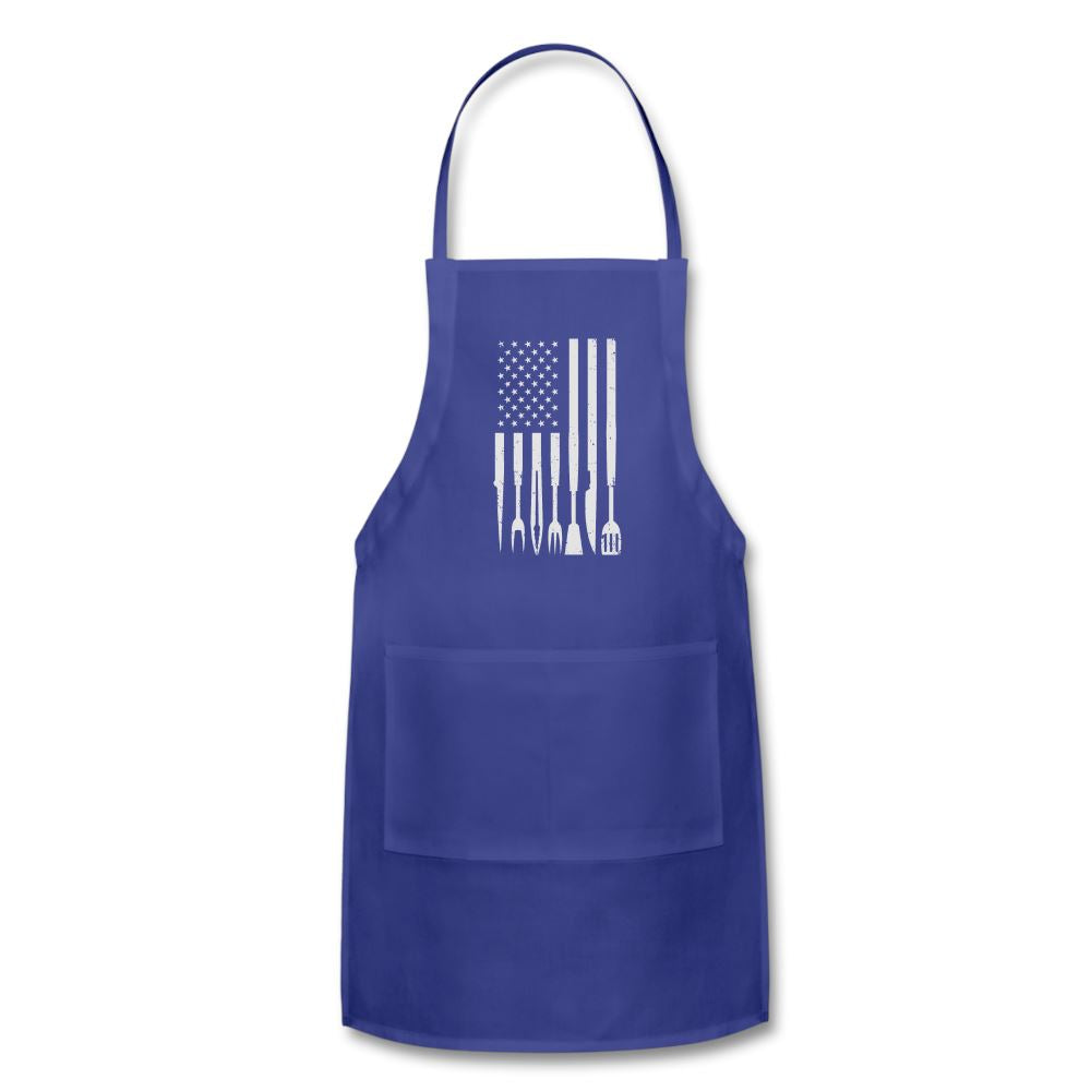 American BBQ Tools Apron Adjustable Apron | Spreadshirt 1186 SPOD Royal Blue 