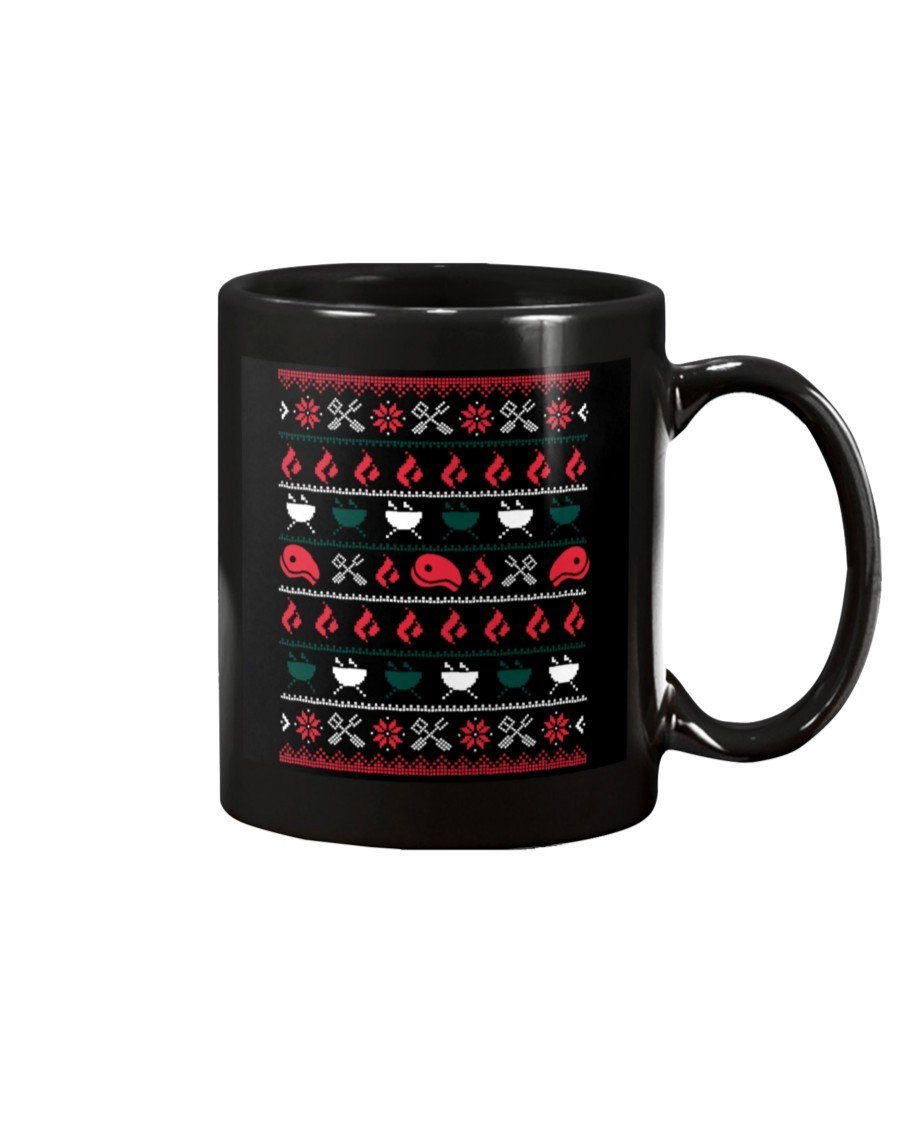 Christmas BBQ Ugly Christmas Sweater Mug Drinkware Fuel 15oz, Black Black 15Oz