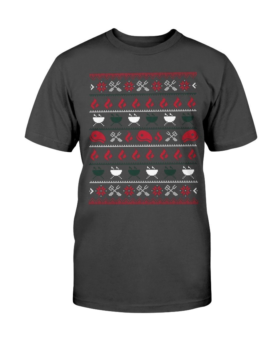 Christmas BBQ Ugly Christmas Sweater T-Shirt Apparel Fuel Dark Colored T-Shirt Black S