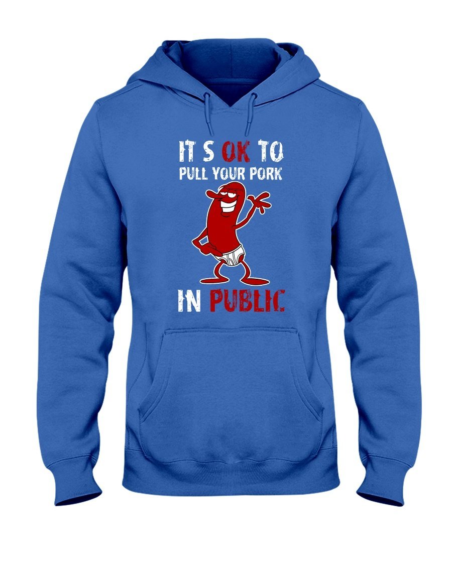 (CLASSIC) It&#39;s Okay To Pull Your Pork In Public Apparel Fuel Dark Colored Hoodie Royal Blue S