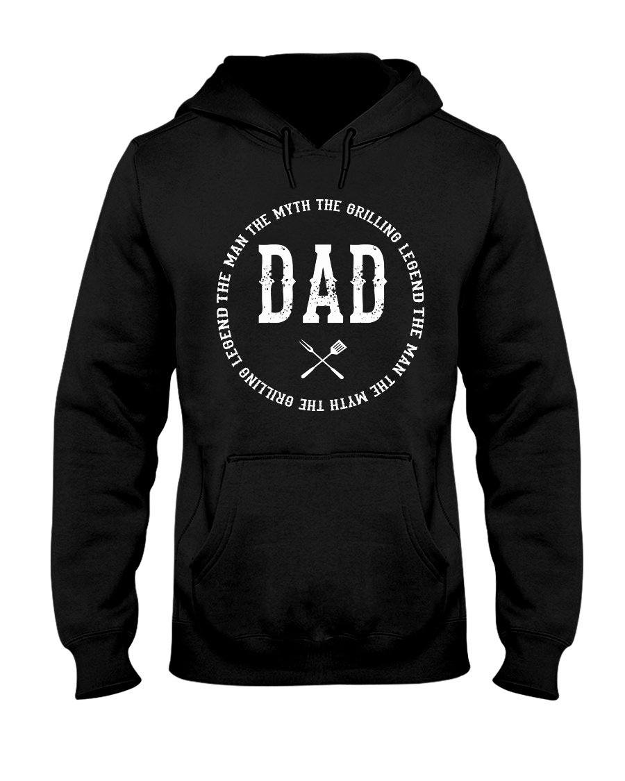 Dad the Man Hoodie (Round Design) Apparel Fuel Dark Colored Hoodie Black S