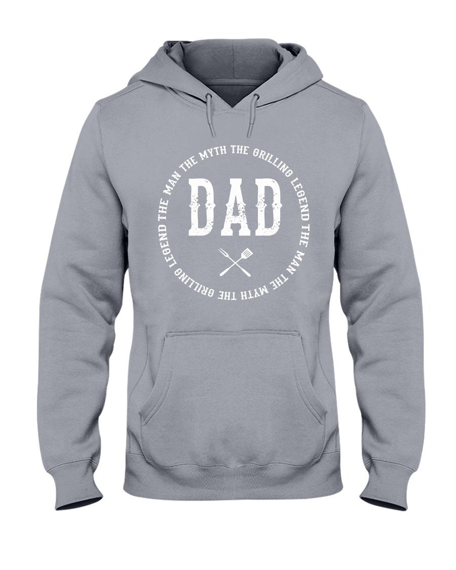 Dad the Man Hoodie (Round Design) Apparel Fuel Dark Colored Hoodie Sports Grey S
