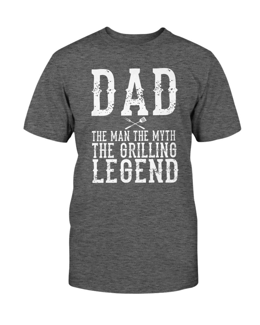 DAD The Man The Myth The Grilling Legend T-Shirt Apparel Fuel Dark Colored T-Shirt Charcoal Heather S