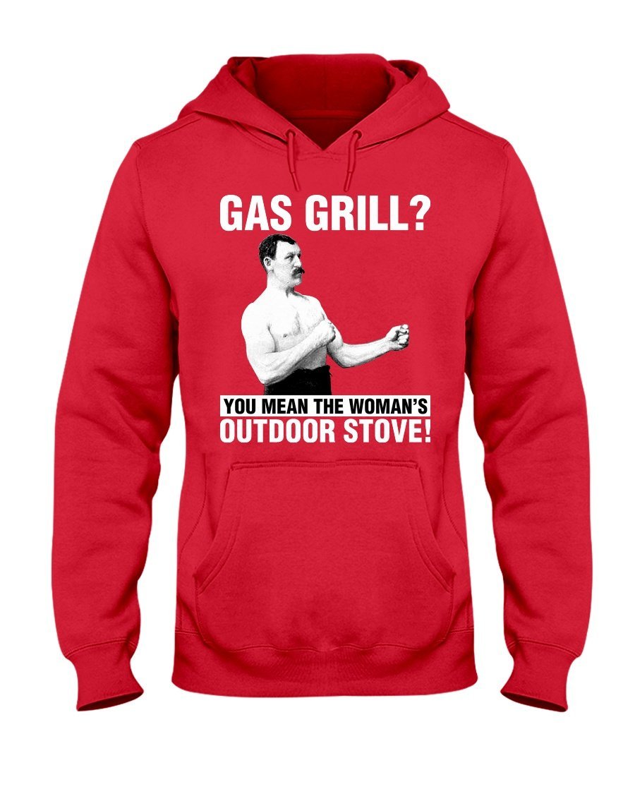 Gas Grill? Apparel Fuel Dark Colored Hoodie Red S