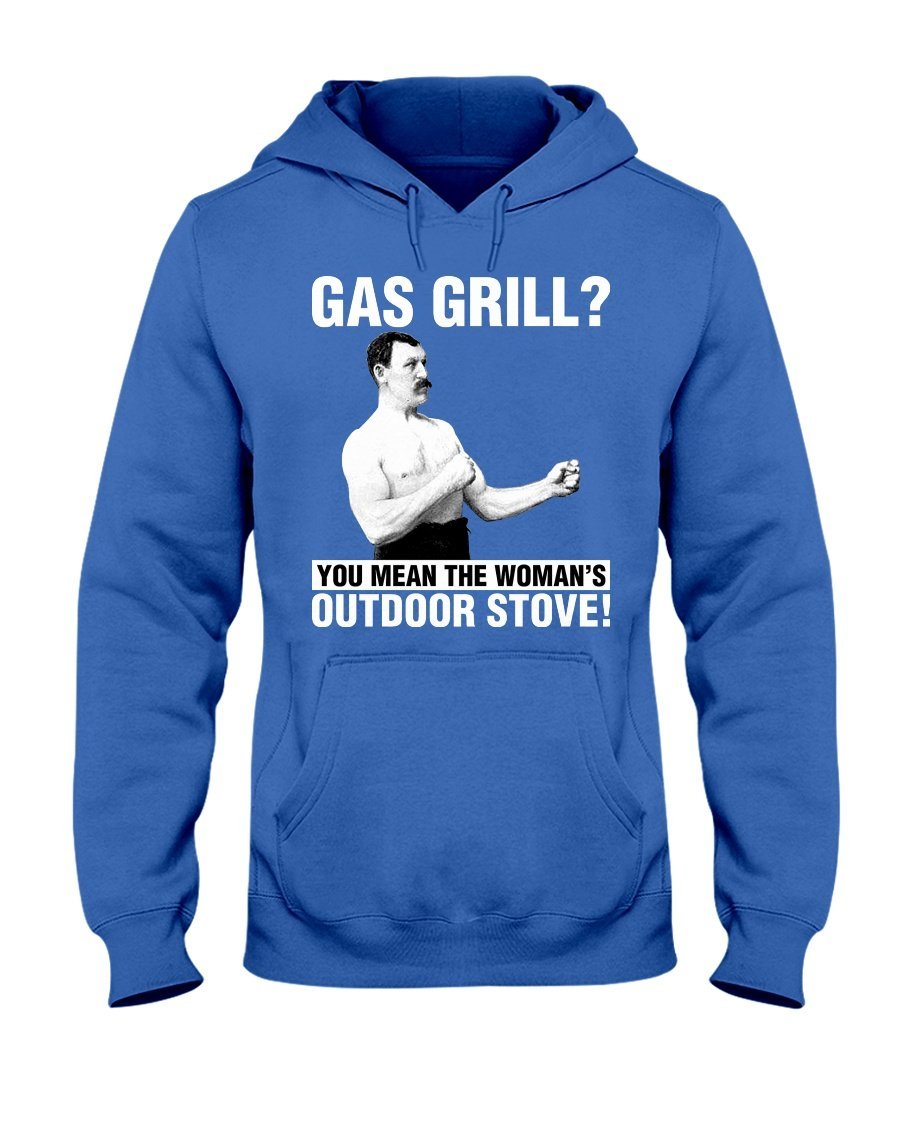 Gas Grill? Apparel Fuel Dark Colored Hoodie Royal Blue S