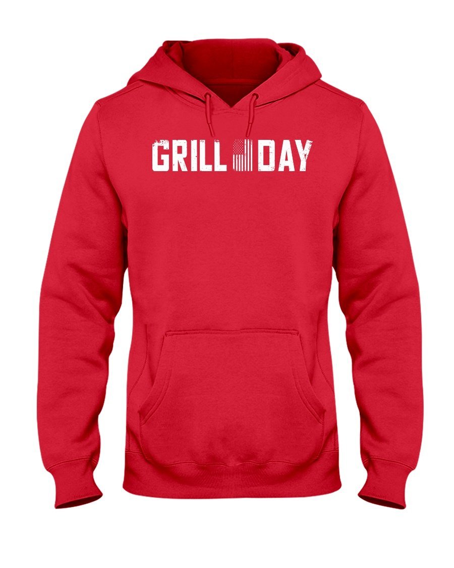 Grill Day Apparel Fuel Dark Colored Hoodie Red S