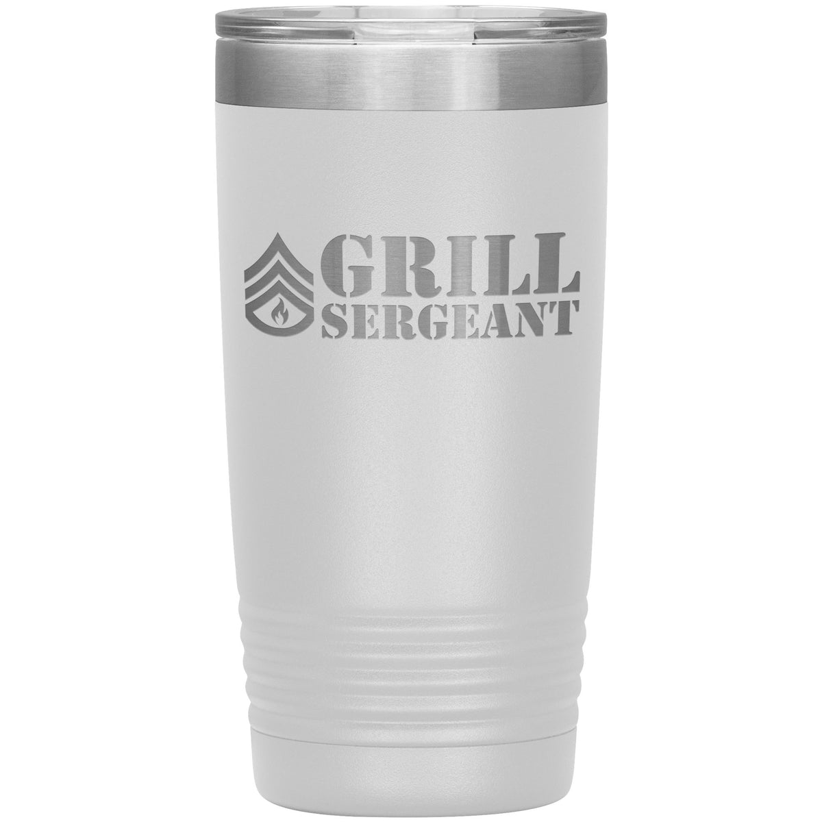 Grill Sergeant 20oz Tumbler Tumblers teelaunch White 