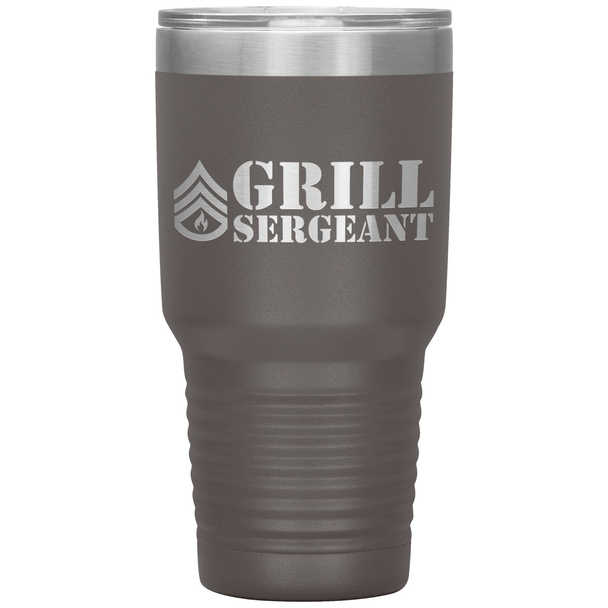 Grill Sergeant 30oz Tumbler Tumblers teelaunch Pewter 