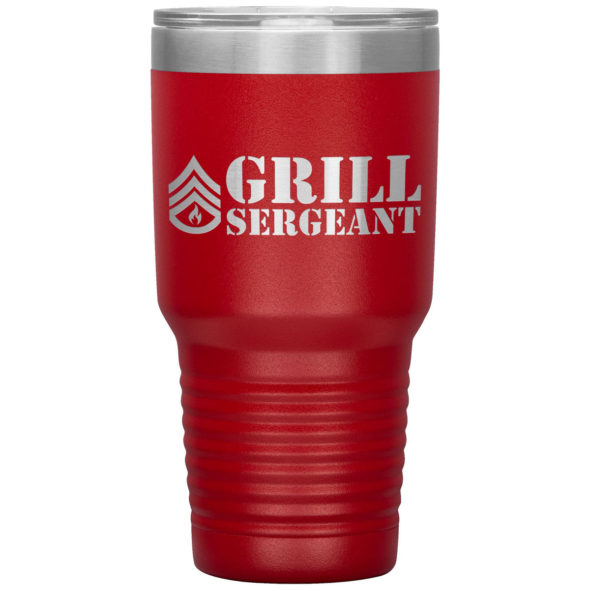 Grill Sergeant 30oz Tumbler Tumblers teelaunch Red 