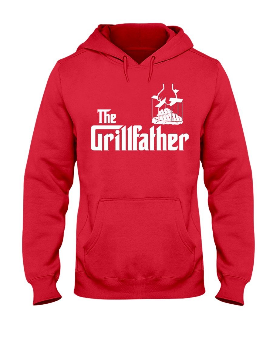 Grillfather Apparel Fuel Dark Colored Hoodie Red S