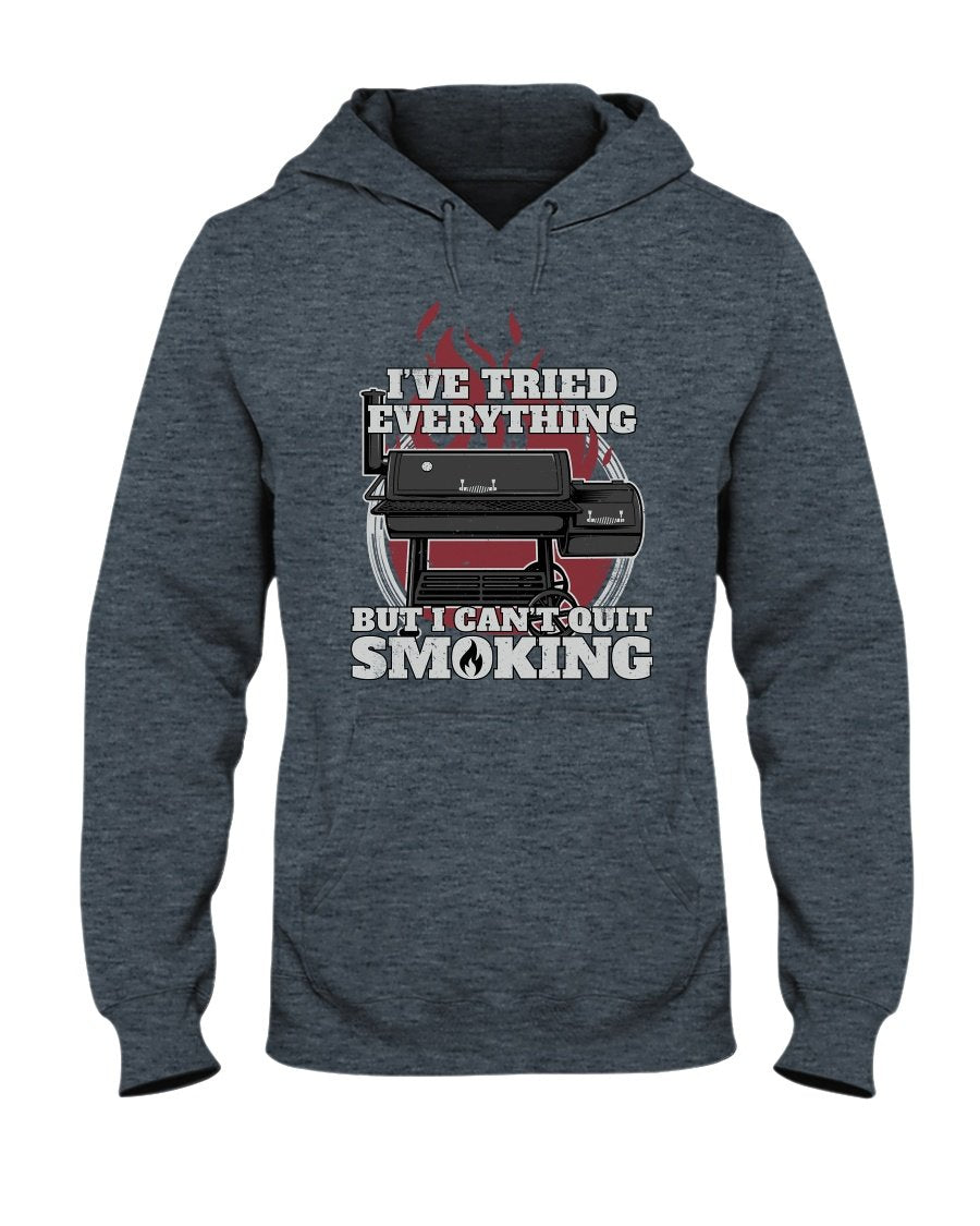 I Can&#39;t Quit Smoking Apparel Fuel Dark Colored Hoodie Dark Heather S