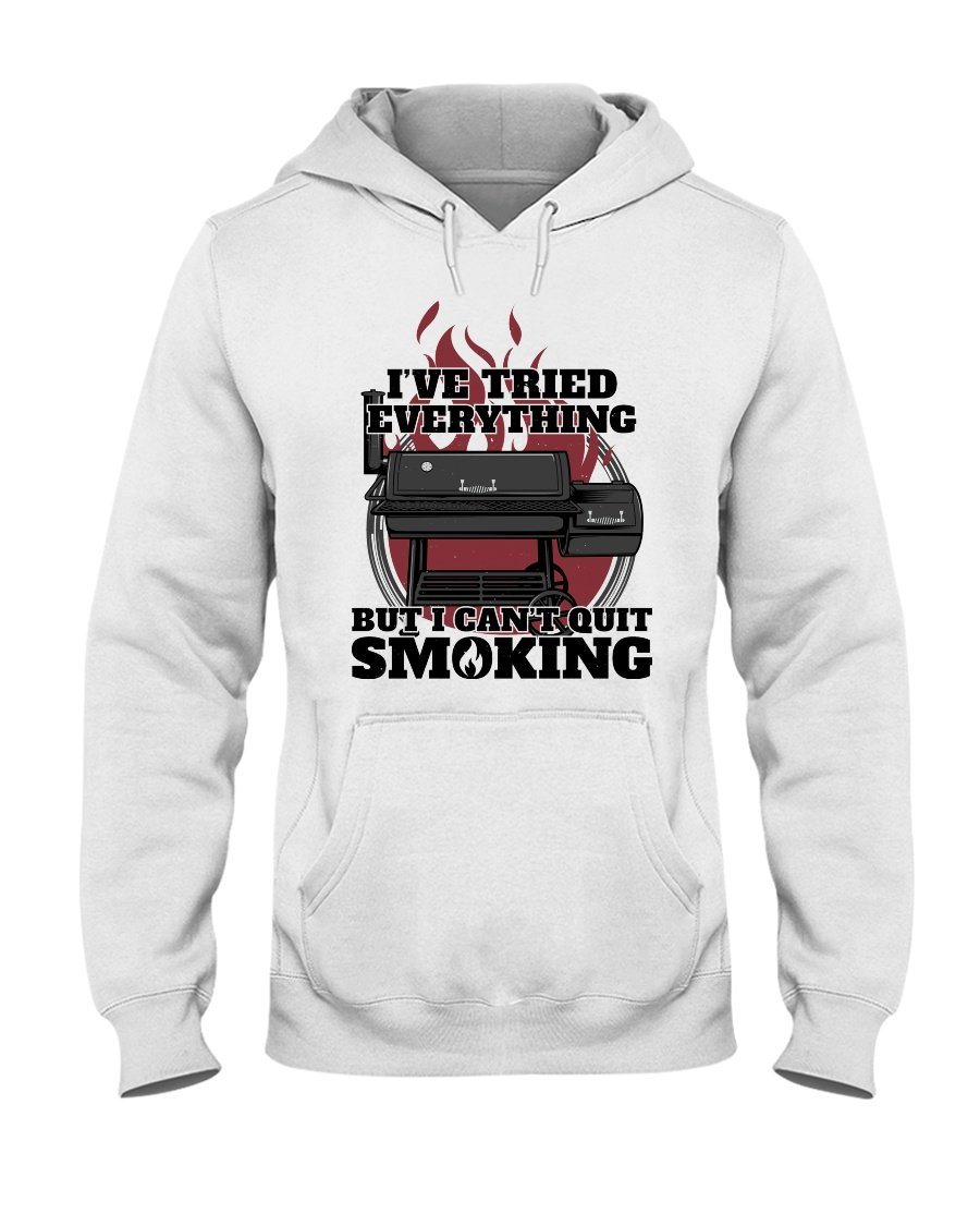 I Can&#39;t Quit Smoking Apparel Fuel Light Colored Hoodie White S