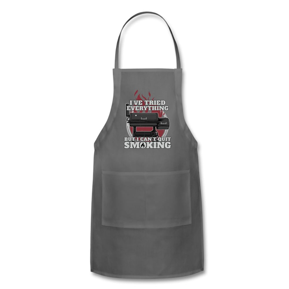 I Can&#39;t Quit Smoking Apron Adjustable Apron | Spreadshirt 1186 SPOD Charcoal 