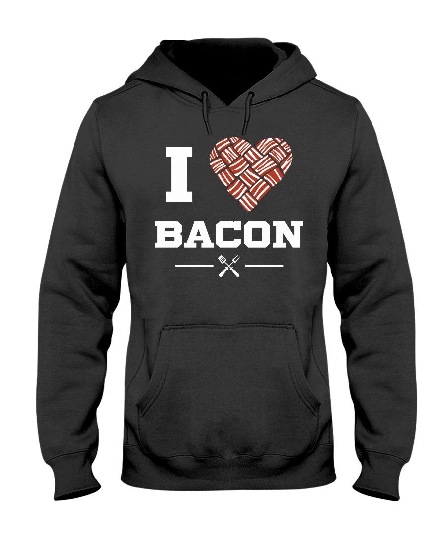 I Heart Bacon Apparel Fuel Dark Colored Hoodie Black S