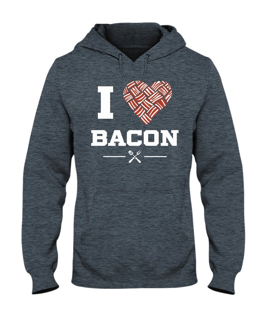 I Heart Bacon Apparel Fuel Dark Colored Hoodie Dark Heather S