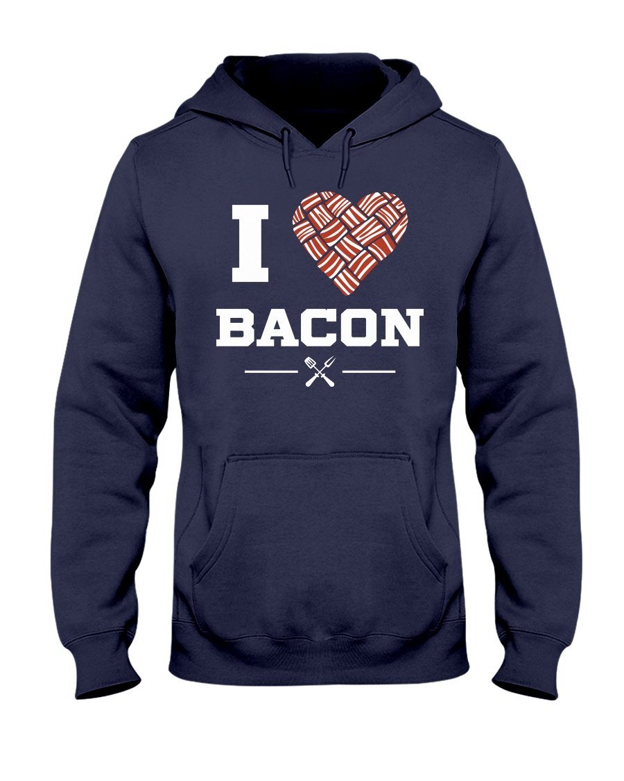 I Heart Bacon Apparel Fuel Dark Colored Hoodie Navy S