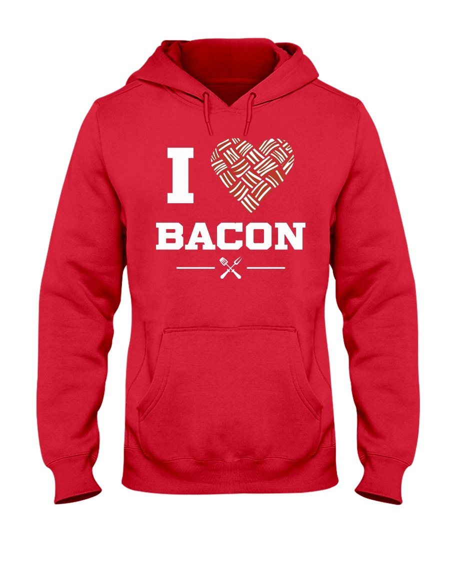 I Heart Bacon Apparel Fuel Dark Colored Hoodie Red S
