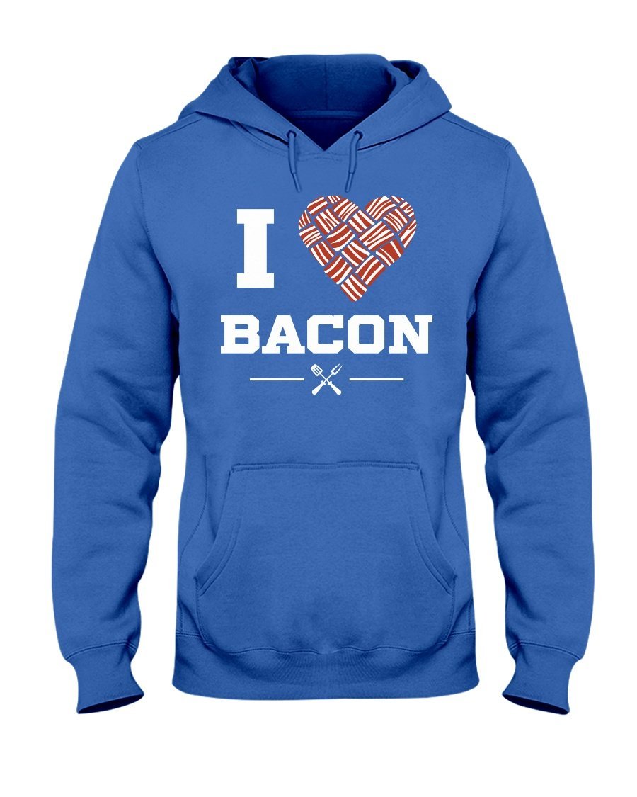 I Heart Bacon Apparel Fuel Dark Colored Hoodie Royal Blue S