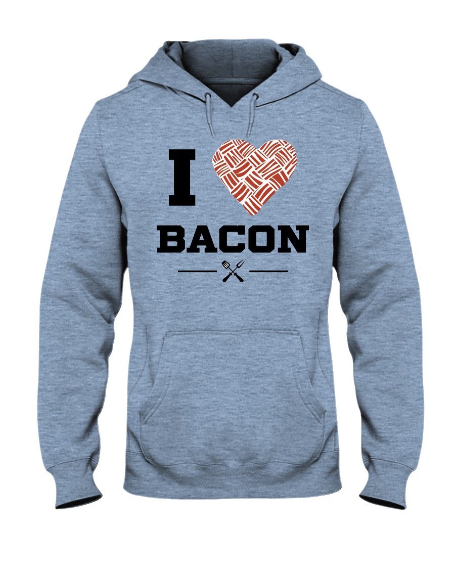 I Heart Bacon Apparel Fuel Light Colored Hoodie Light Blue S