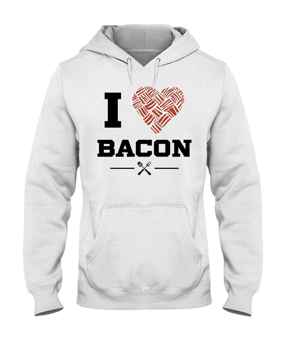 I Heart Bacon Apparel Fuel Light Colored Hoodie White S