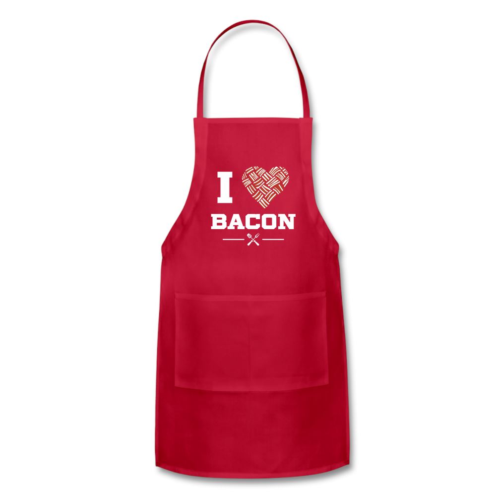 I Heart Bacon Apron Adjustable Apron | Spreadshirt 1186 SPOD Red 