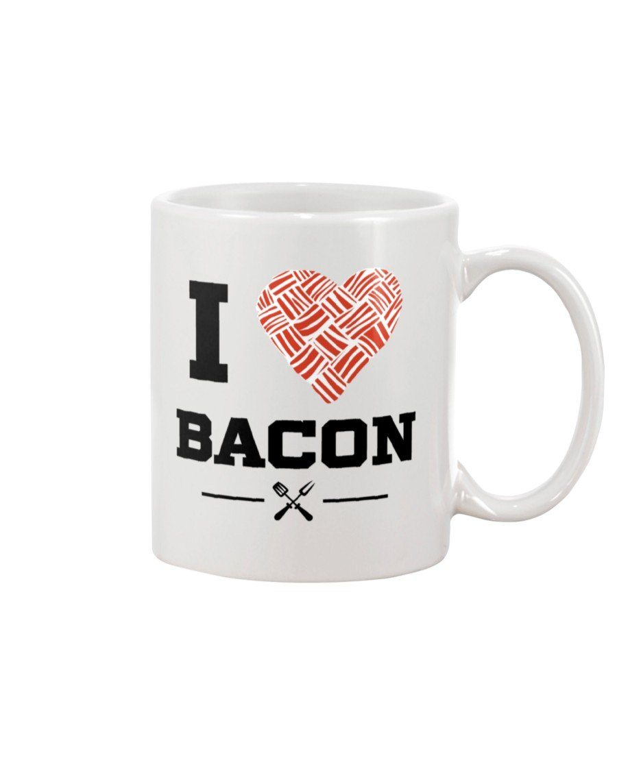 I Heart Bacon Mug Drinkware Fuel 15oz, White White 15Oz
