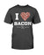 I Heart Bacon T-Shirt Apparel Fuel Dark Colored T-Shirt Black S