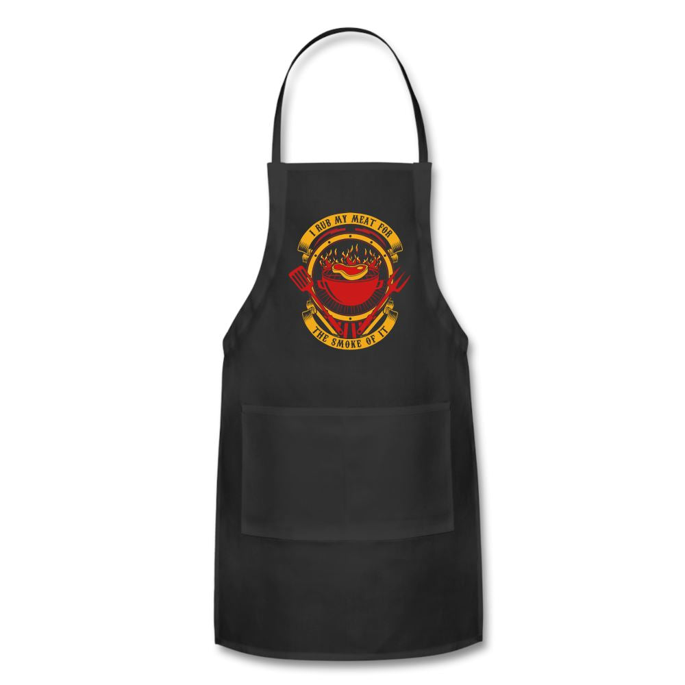I Rub My Meat For The Smoke Of It Apron Adjustable Apron | Spreadshirt 1186 SPOD Black 