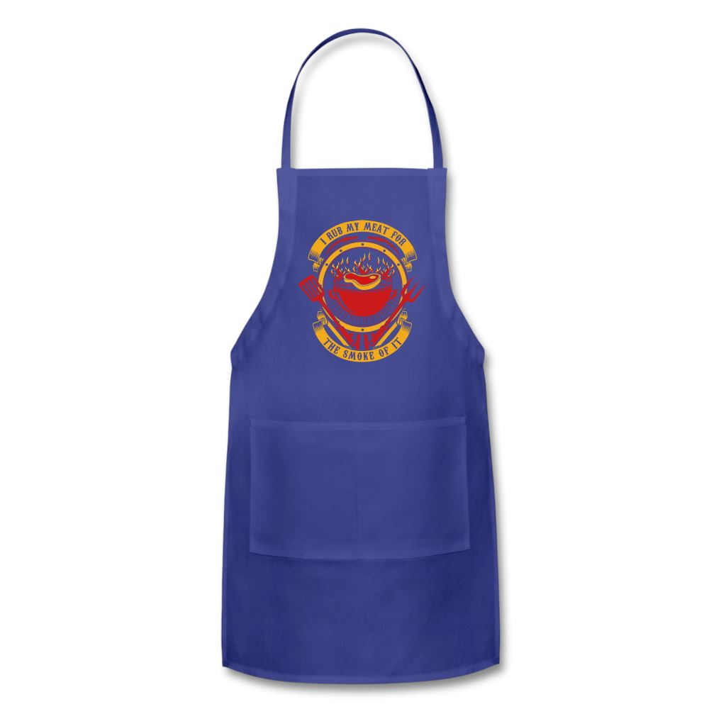 I Rub My Meat For The Smoke Of It Apron Adjustable Apron | Spreadshirt 1186 SPOD Royal Blue 