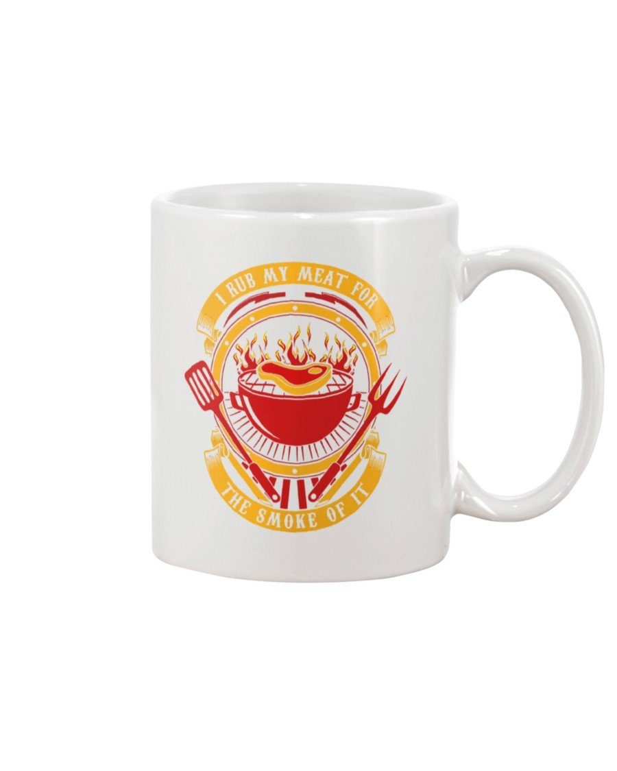 I Rub My Meat For The Smoke Of It Mug Drinkware Fuel 15oz, White White 15Oz