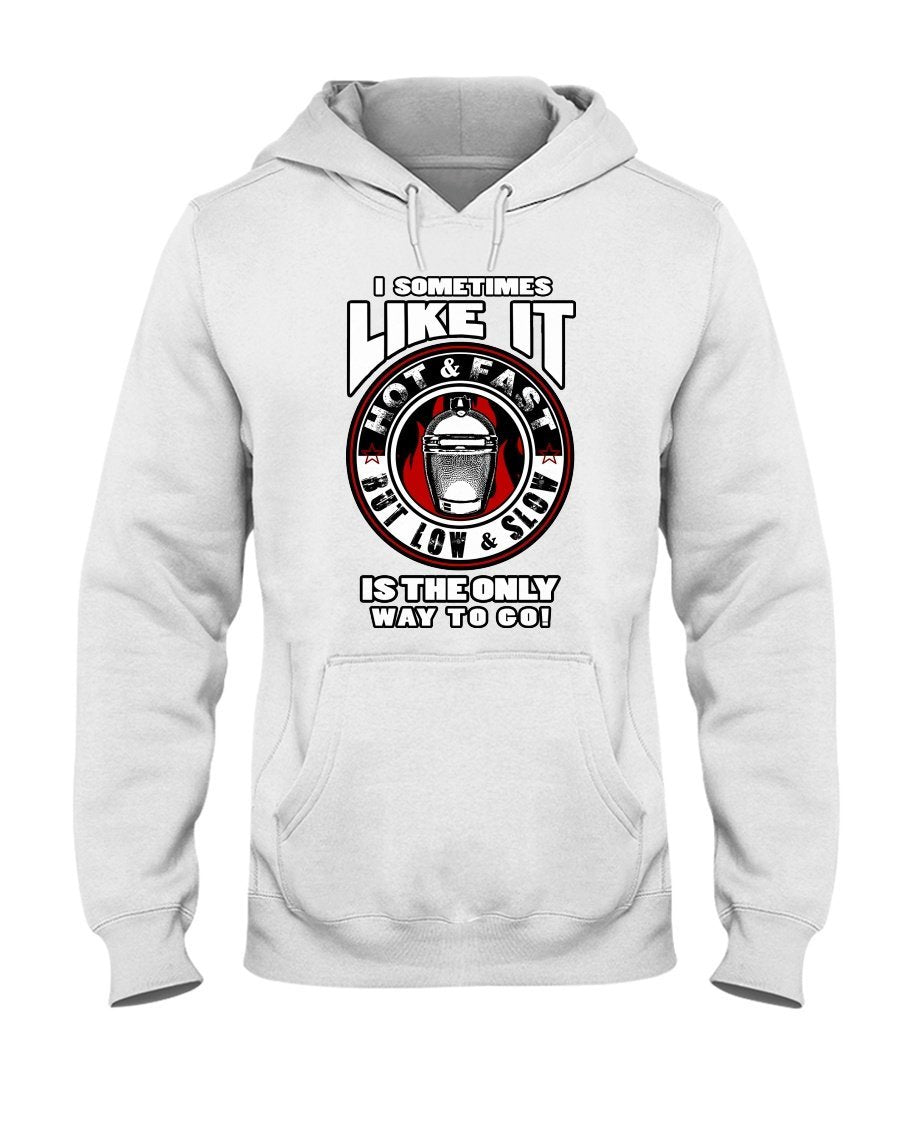 I Sometimes Like It Hot N Fast Hoodie Apparel Fuel Light Colored Hoodie White S