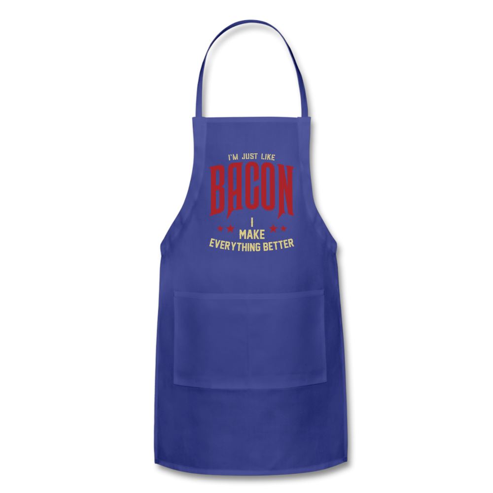 I&#39;m Just Like Bacon Apron Adjustable Apron | Spreadshirt 1186 SPOD Royal Blue 