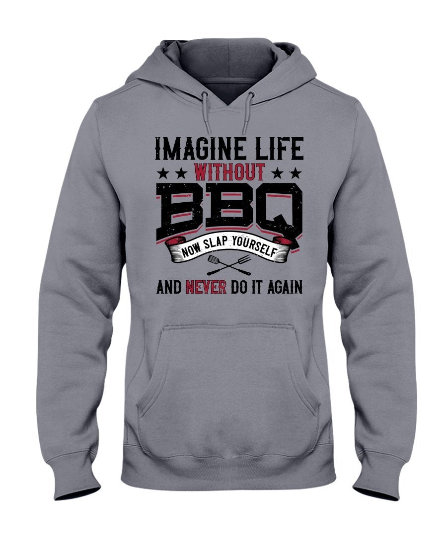 Imagine Life Without BBQ Apparel Fuel Light Colored Hoodie Sports Grey S