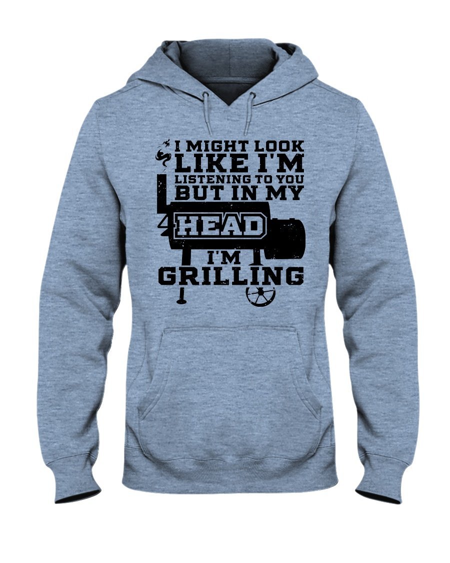 In My Head I&#39;m Grilling Apparel Fuel Light Colored Hoodie Light Blue S