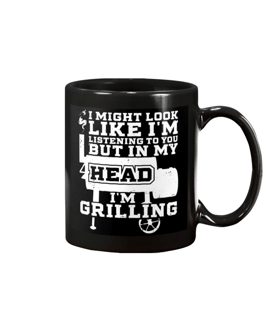 In My Head I'm Grilling Mug Drinkware Fuel 15oz, Black Black 15Oz