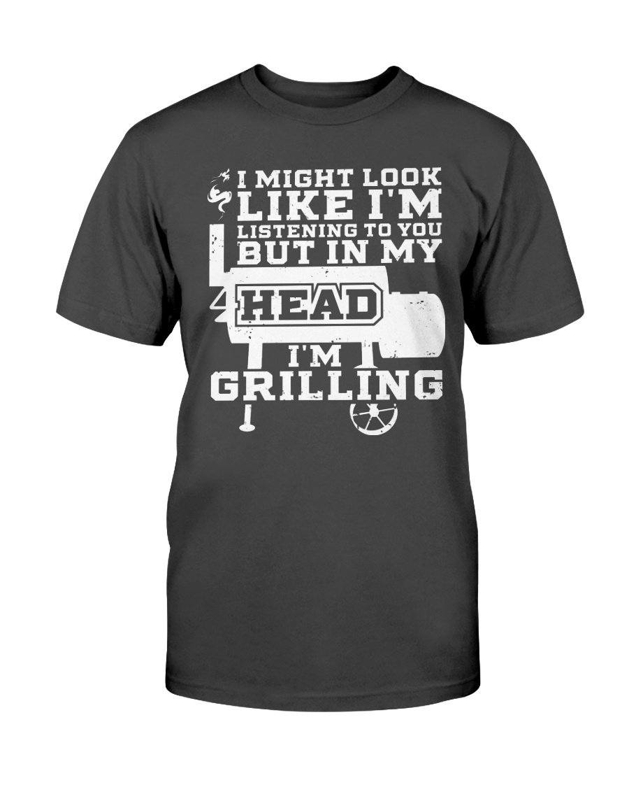 In My Head I&#39;m Grilling T-Shirt Apparel Fuel Dark Colored T-Shirt Black S