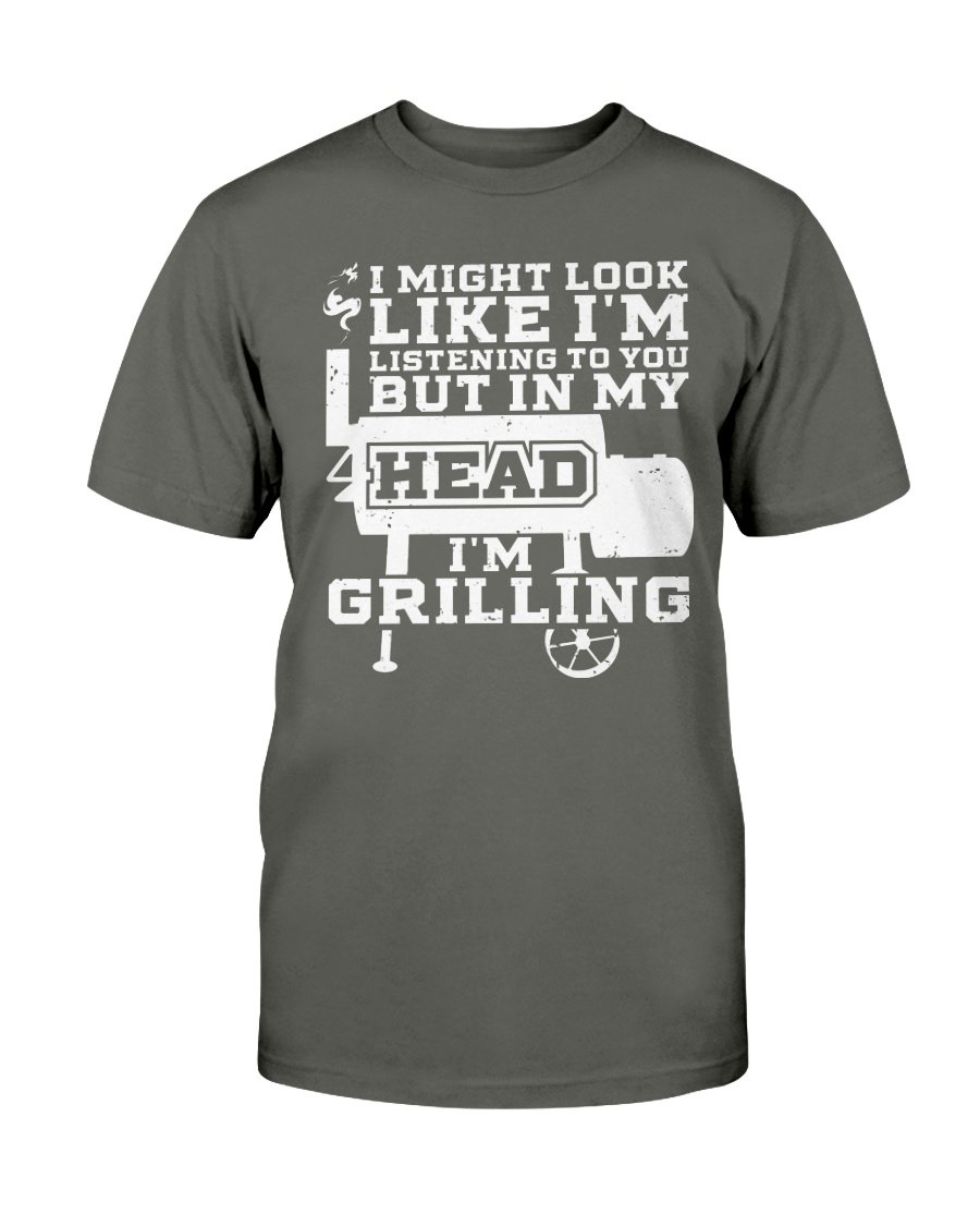 In My Head I&#39;m Grilling T-Shirt Apparel Fuel Dark Colored T-Shirt Smoke Gray S