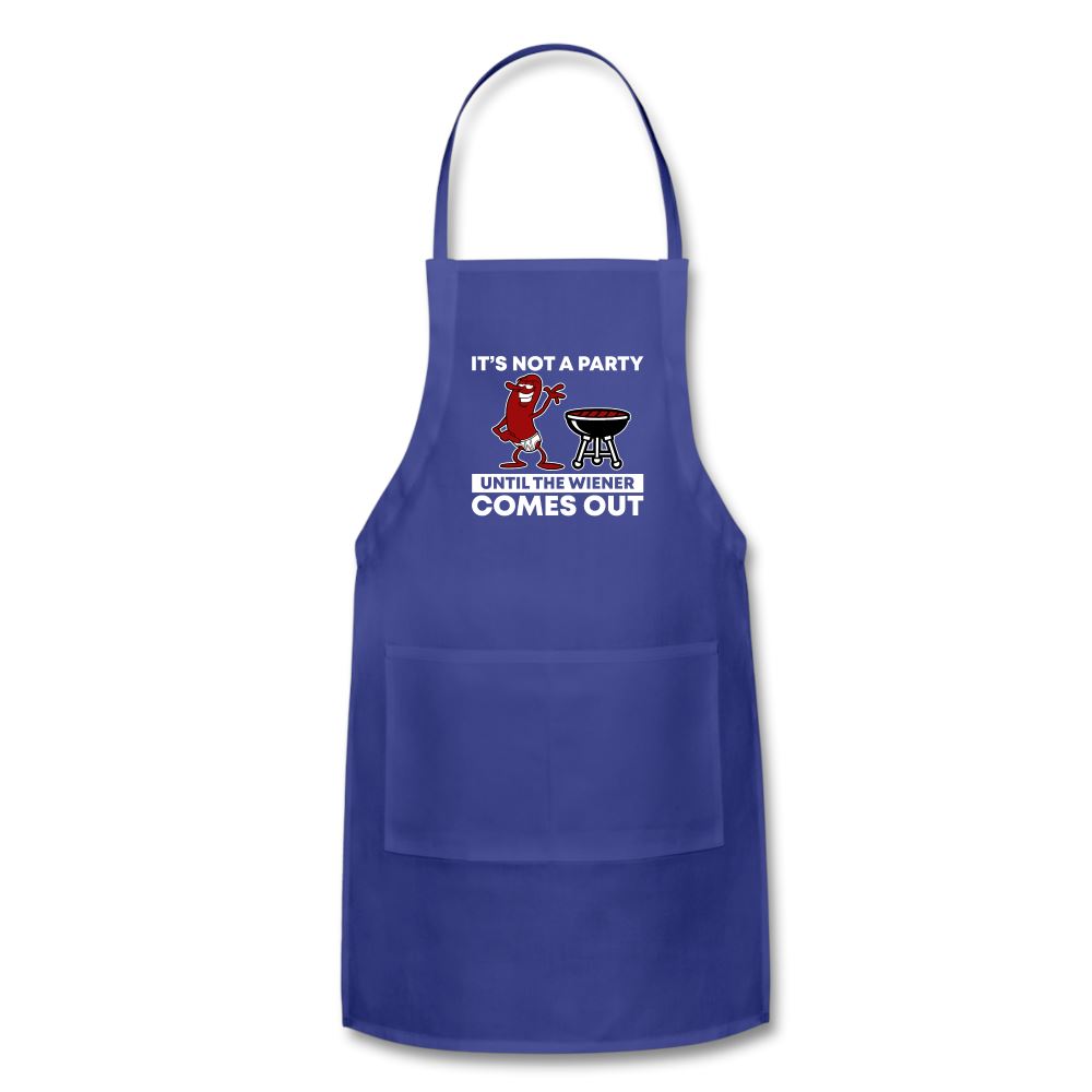 It&#39;s Not A Party Until The Wiener Comes Out Apron Adjustable Apron | Spreadshirt 1186 SPOD royal blue 