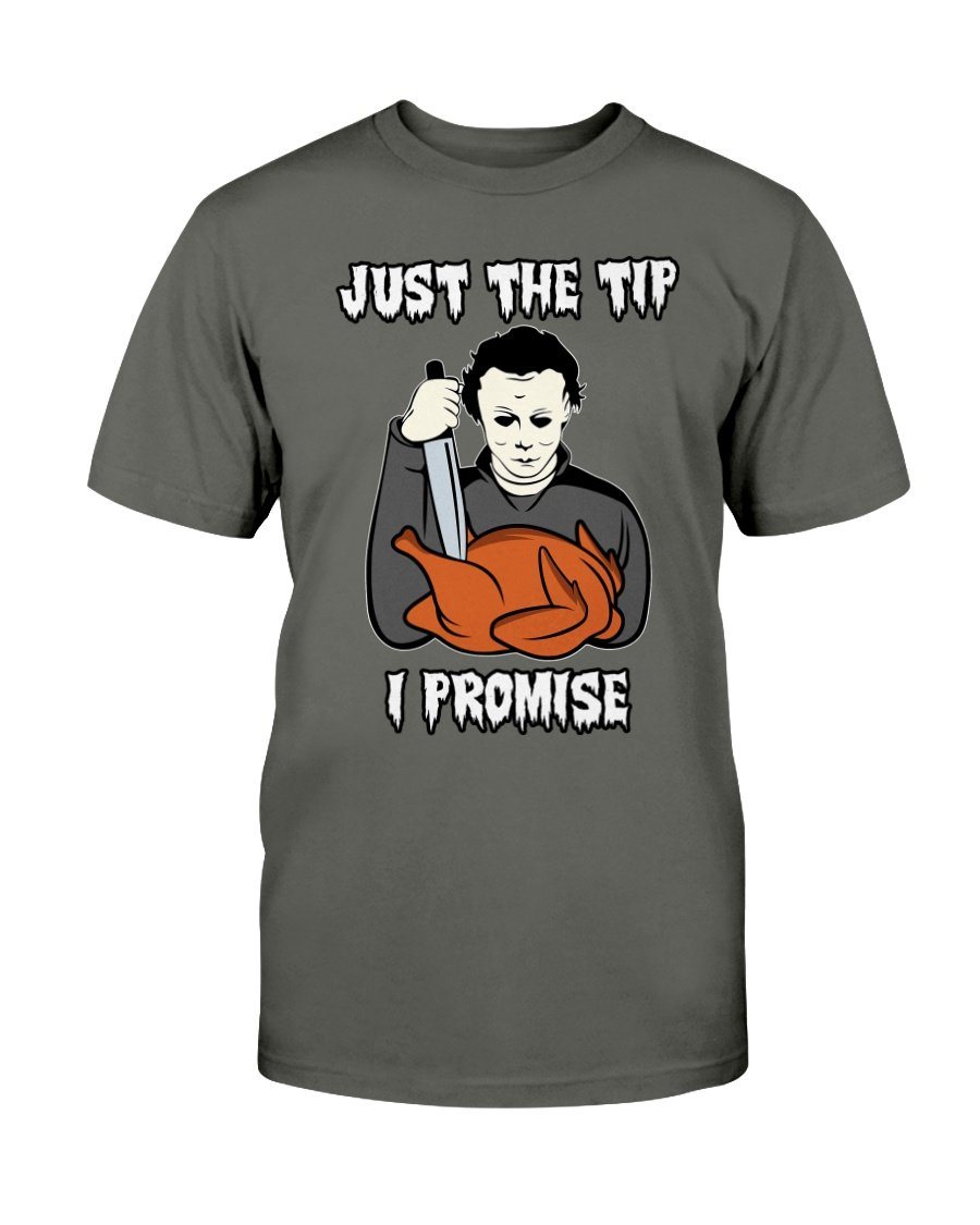 Just The Tip - Thanksgiving Tees - Funny Halloween Shirts for Guys Apparel Fuel Smoke Gray S 